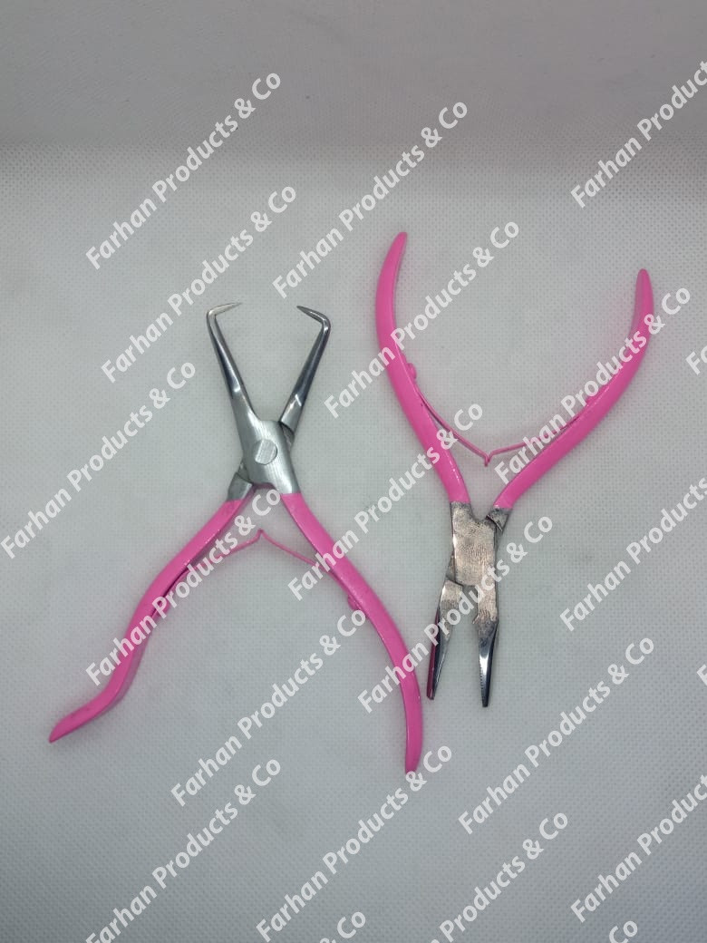 Wholesale stainless steel plier kit set High-grade Hair extension tool set, hair extension pliers set Pink