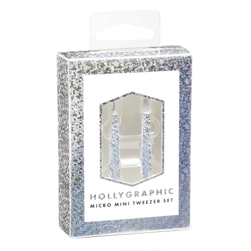 Hollygraphic Micro Mini Tweezer Set, 2 Piece Set BY FARHAN PRODUCTS & Co