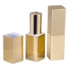 5.2ML Pocket Square Design Gold Color Oxidizing Aluminum Alloy Lipstick Tube With Heavy Magnetic Cover