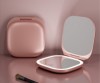 Modern Fashion Handheld Folding Round Small Practical Portable LED Makeup Mirror