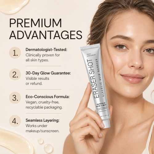 Eraser Shot Niacinamide Glycolic Acid BHA Booster Serum High Facial Moisturizer Blemish Control Dark Spot Brightening Skin Care