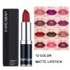 HANDAIYAN 12 Colors Natural Lipstick Private Label Makeup Matte 24 Hour Long Lasting Lipstick