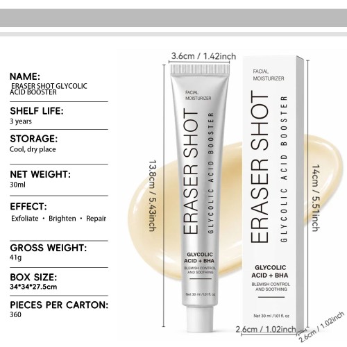Eraser Shot Niacinamide Glycolic Acid BHA Booster Serum High Facial Moisturizer Blemish Control Dark Spot Brightening Skin Care