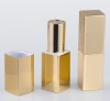 5.2ML Pocket Square Design Gold Color Oxidizing Aluminum Alloy Lipstick Tube With Heavy Magnetic Cover