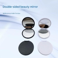 Round Double-sided Makeup Mirror Phone Holder Folding Stand