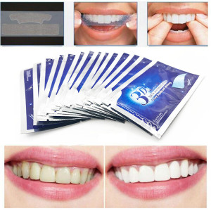 28Pcs/14Pair Gel Teeth Whitening Strips Oral Hygiene Care Double Elastic Teeth Strips Whitening Dental Bleaching Tools