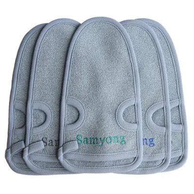 Bamboo Exfoliating Glove Custom Logo Body Scrub Glove Wholesale Bath Glove for Shower Glove Turkish Hammam Exfoliating Glove