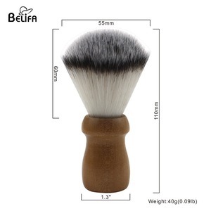 Belifa private label wood vegan synthetic shaving brush