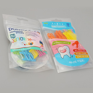 Children cartoon shape dental teeth clean tool flosser 50pcs bag package