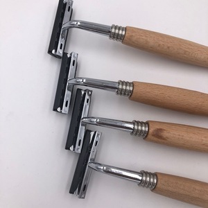Eco friendly wooden handle safety twin blade shaving razor