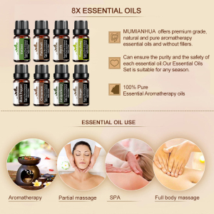 Essential Oil Aromatherapy Exporters 100% Pure Therapeutic Grade 10ml*8 pcs Essential Oil Custom Label