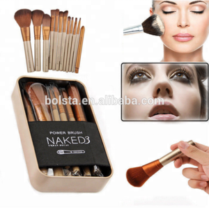 Hot Selling Nake 3 Cosmetic Makeup Brushes Manufacturers With Metal box