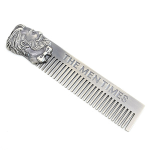 IN STOCK Hot Sale Luxury Zinc Alloy Metal Beard Comb