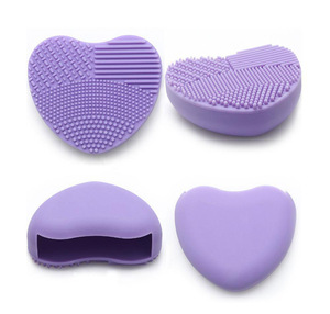 New design Heart Shape Silicone Cosmetic Makeup Brush Egg Cleaner