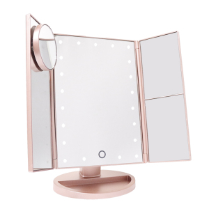 NEW Lighted Makeup Cosmetic Vanity Mirror Table Top LED Touch Screen Movable 10X mirror