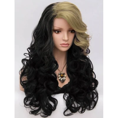 New Trend Long Beach Wave Skin Top High Quality White Long Hair Wig