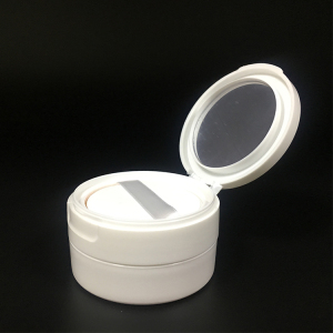 Plastic single wall 50ml 50g 1.7oz PP cosmetic talcum face loose powder clear white jar packaging