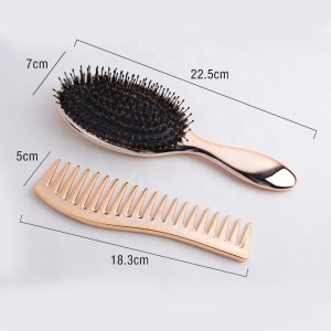 plastic vent hair brush and hair comb Gold Plating Wide Tooth Comb