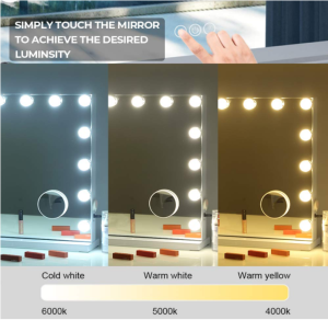 Popular Manufacture LED Light Bulbs Smart Hollywood Makeup Vanity Mirror with USD PORT MAKEUP MIRROR With 14 bulbs