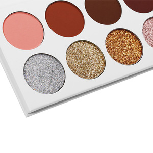 Private Label Make Up Cosmetics 10 Color Pressed Glitter Eyeshadow Palette with White Box