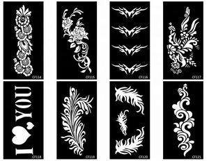 Reusable Face Body Painting Tattoo Stencil Sticker Temporary Airbrush Geometric Floral Fairy Tattoo Stencils