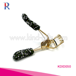 Shining high end Rhinestone studded perfect style crystal rose gold eyelash curler