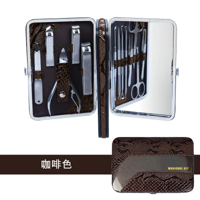 Stainless Steel Nail Clipper Set with Mirror Nail Box