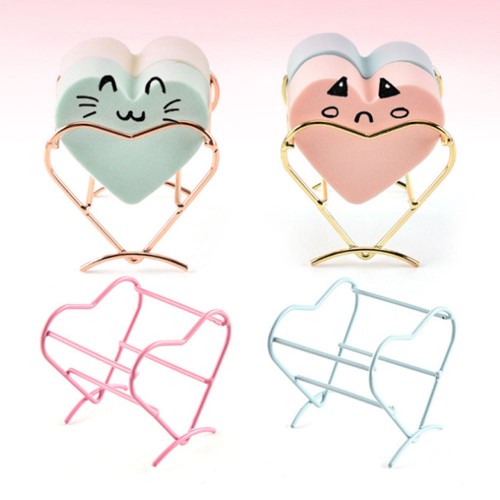 Makeup Sponge Dryer Blender Stand Heart Shape Steel Sponge Holder