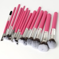 Wholesale 15 Pcs Pink Makeup Brush Set Soft Synthetic Hair Cosmetic Brushes with Custom Logo Private Label