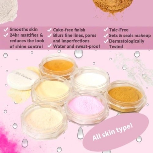 IDA Beauty Weightless Loose Setting Powder | Transparent Setting Powder Makeup for a Long-Lasting, Oil-Absorbing, Flawless Matte Finish (8g)