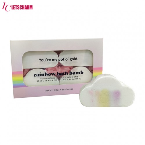OEM/ODM Customized Rainbow Bath Beads 4-Pack Personalized Bubble Bath Bomb Gift Pack with Custom Solutions