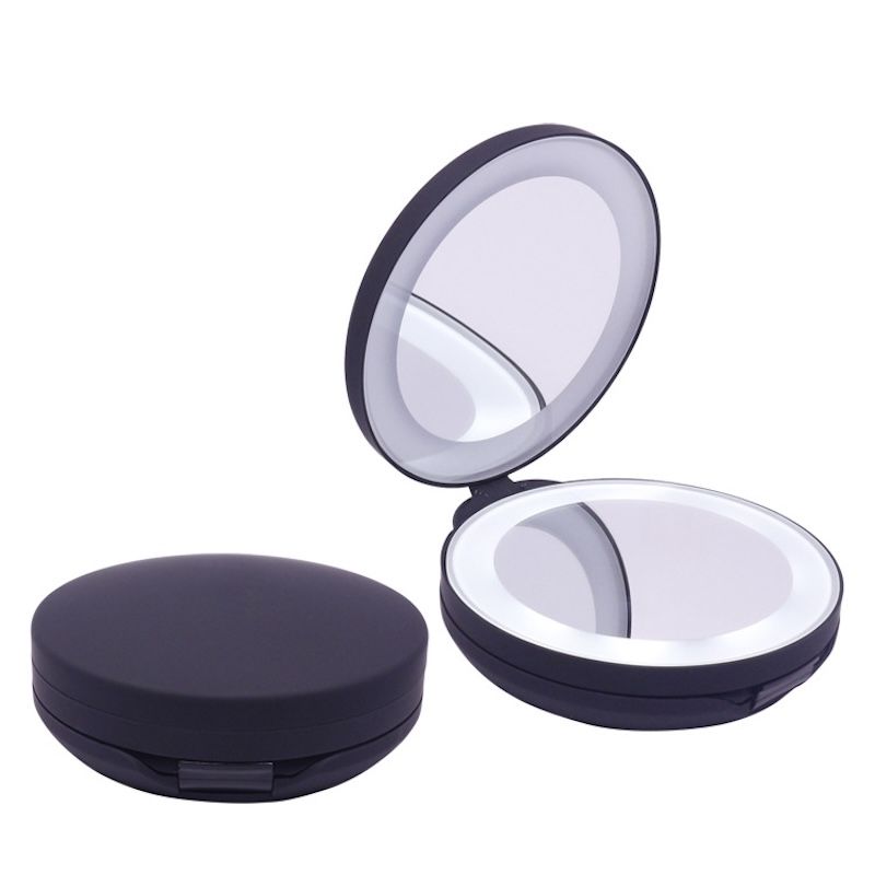 Upgraded Travel Portable Folding Rechargeable 1X/10X Magnifying LED-illuminated Makeup Mirror