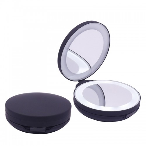 Upgraded Travel Portable Folding Rechargeable 1X/10X Magnifying LED-illuminated Makeup Mirror