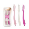 Amazon Private Label 3pcs Hair Removal Stainless Steel Eyebrow Razor for Women