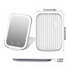 Portable Luggage Design Travel Folding Tabletop Rechargeable Vanity LED Makeup Mirror