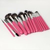 Wholesale 15 Pcs Pink Makeup Brush Set Soft Synthetic Hair Cosmetic Brushes with Custom Logo Private Label