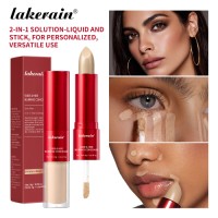 Double-ended Highlight Shadow Concealer Stick12HR Full Coverage Matte Stick for Under Eye Dark Circles &Facial Contour