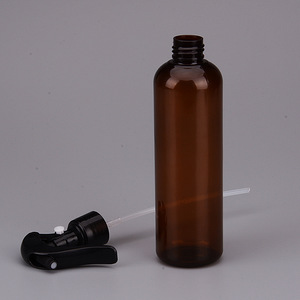 250ml PET Plastic Type amber shampoo bottle Use with pump plastic bottle with pump dispenser