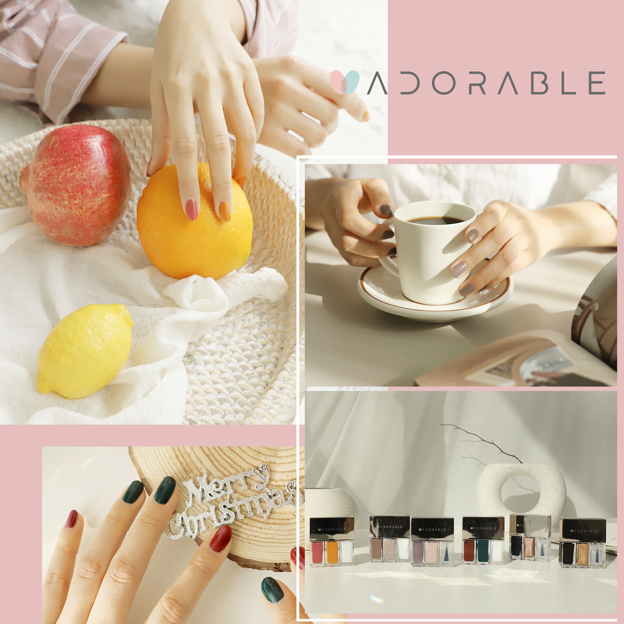 ADORABLE(A2) Non-toxic Peel-off Nail Polish Set, Halal&amp;Vegan
