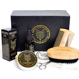 Amazon  hot sale shave private label mens care oil balm grooming kit beard comb for men