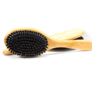 Amazon Hot Selling Natural Bamboo Handle Boar Bristle Hair Grooming Brush