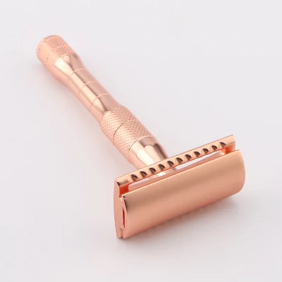 Amazon Hot Selling Rose Gold Double Edge Safety Razor Private Label Pink Shaving Safety Razor