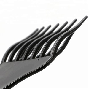 Black Plastic Insert Wave Hair Extension Hairdressing Afro Pick Fork Comb For Kinky Curly Hair Styling Tools