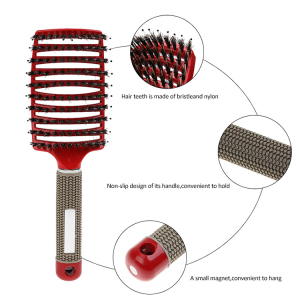 Curved Vented Styling Hair, Brush Detangling Thick Hair Massage Blow Drying Brush/