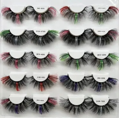 Custom 20mm Natural 3D Handmade Color Russian Strip Eyelashes Vendor