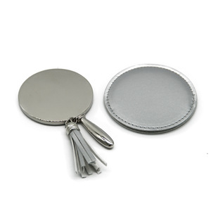 Custom logo hand held metal cosmetic mirror portable mini makeup mirror for promotional gift