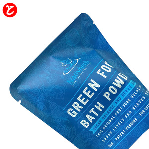 Custom printed aluminum foil bag/ matte finish bag/small heat seal foil bag for green foot bath powder