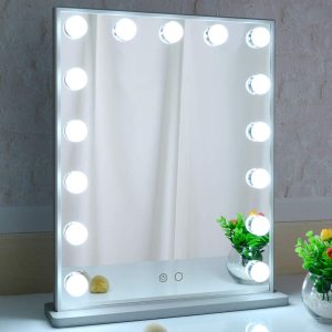 Dropship Led vanity mirror lighted makeup hollywood Table Salon Mirror With lights 15 Bulbs