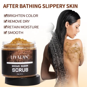 Dropshipping LIYALAN Private Label Natural organic whitening Exfoliation moisturizing body Brown Sugar Scrub