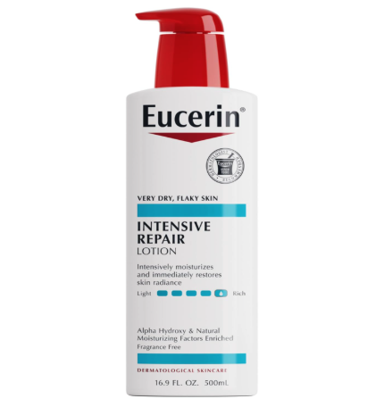 Eucerin Intensive Repair Body Lotion for Dry Skin – Moisturizer &amp; Exfoliating Care, Fragrance-Free &amp;